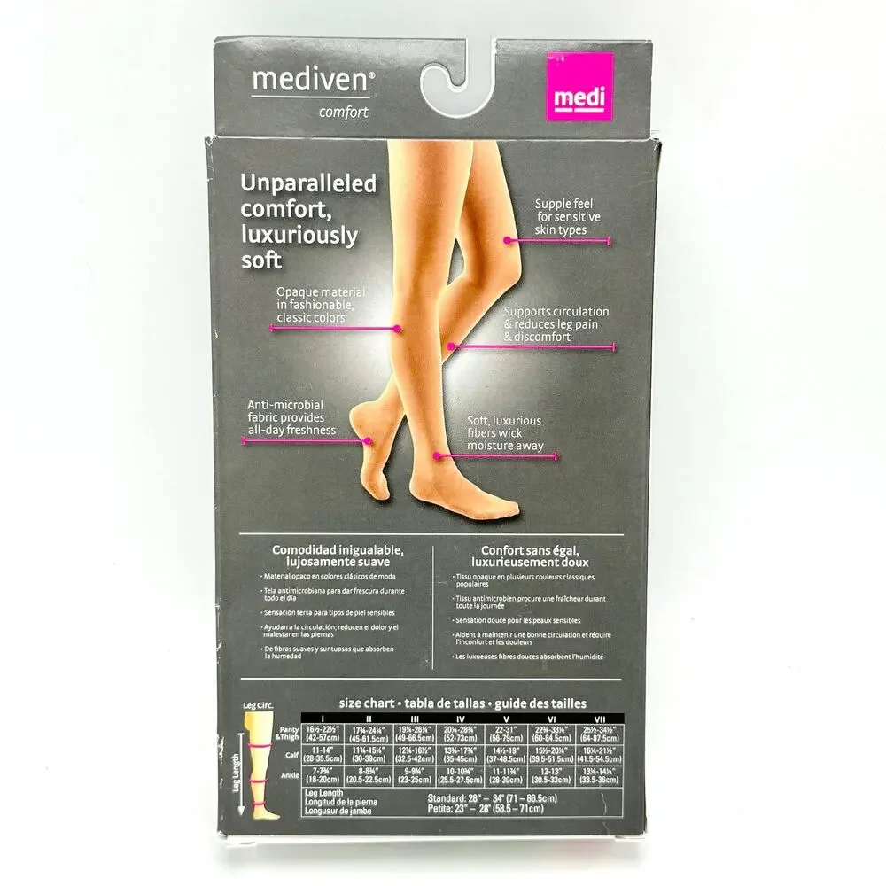 Mediven Compression Stockings 20-30mmHg IV Thigh High Closed Toe Beaded Natural